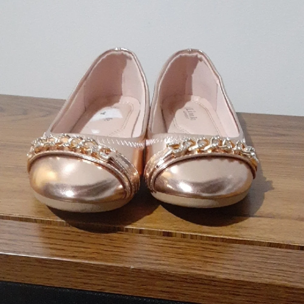 Link Elegant Rose Gold Girls Flats